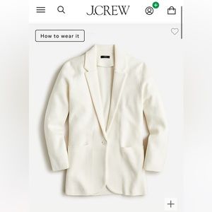 J crew ivory sweater blazer NWT!